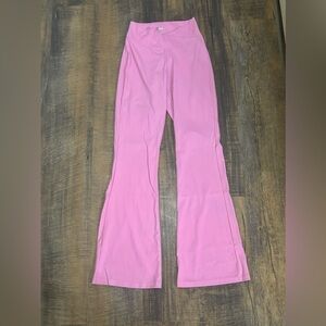 Pink flared yoga pants